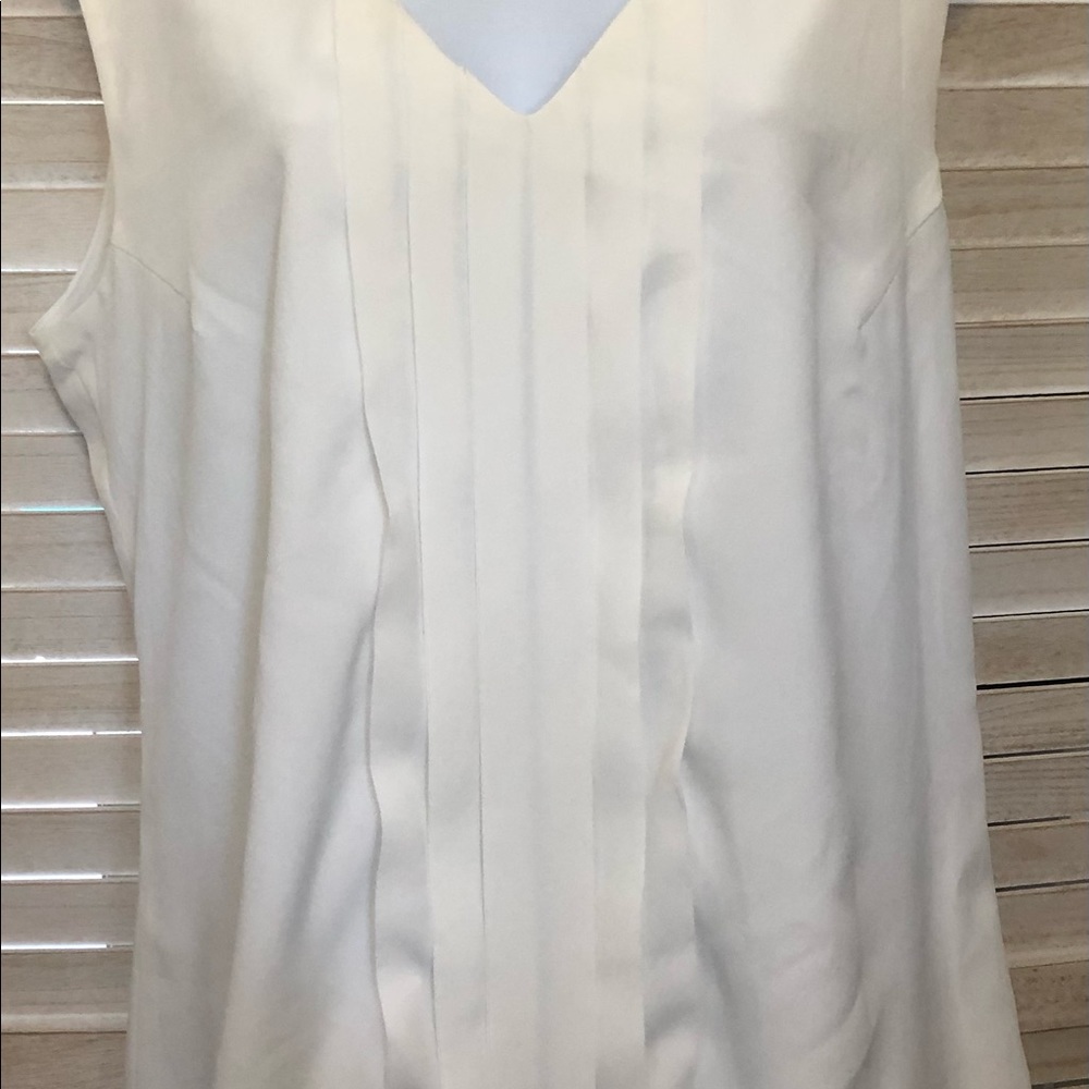 Elizabeth & Clarke pleated placard lined shell, off white, size 10.